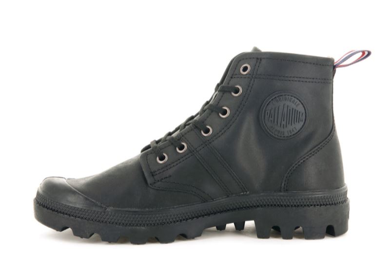 Palladium Pallabrousse 75th Koža Leather Boots Ženske Crne Crne | JzhnU447