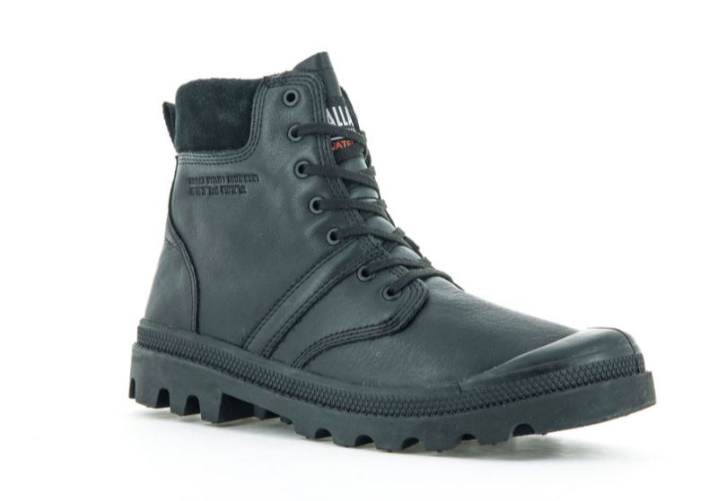 Palladium Pallabrousse Cuff Waterproof + Vodootporne Čizme Muške Crne Crne | WBtJrR8k