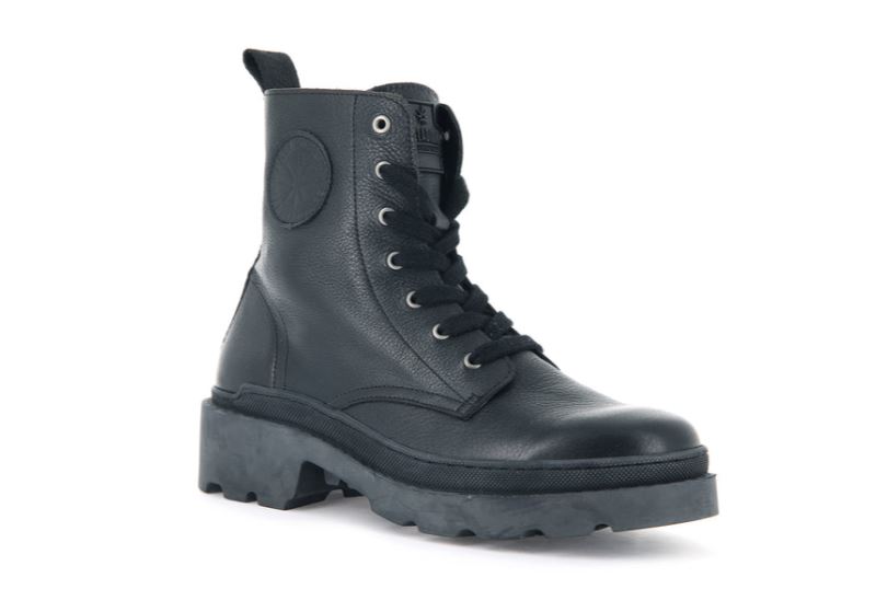 Palladium Pallatecno 03 Nap Leather Boots Ženske Crne Crne | PpTEKNc3