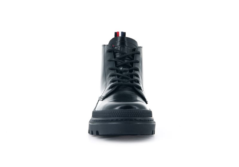 Palladium Pallatrooper Hi-1 Leather Boots Ženske Crne Crne | 7Hp3RtLx