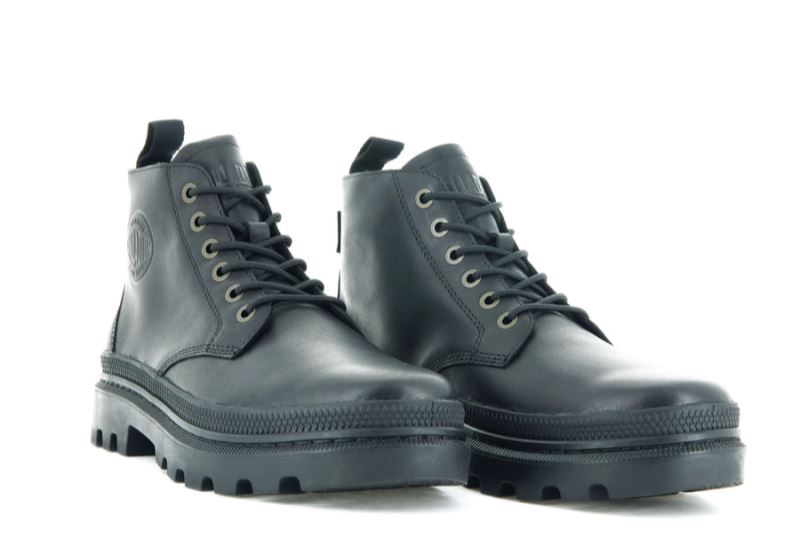 Palladium Pallatrooper Hi Rlx Leather Boots Ženske Crne Crne | ZA5PNKvI