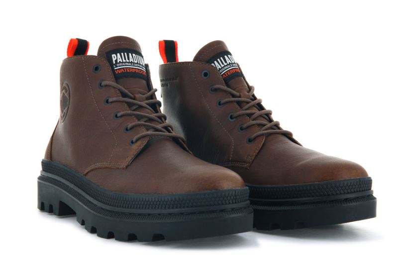 Palladium Pallatrooper Hi Wp+ Leather Boots Muške Smeđe | GrFhPR2o