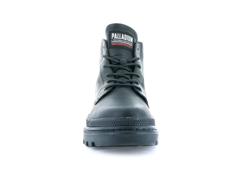 Palladium Pallatrooper Hi Wp+ Leather Boots Ženske Crne Crne | itOIP8Xc