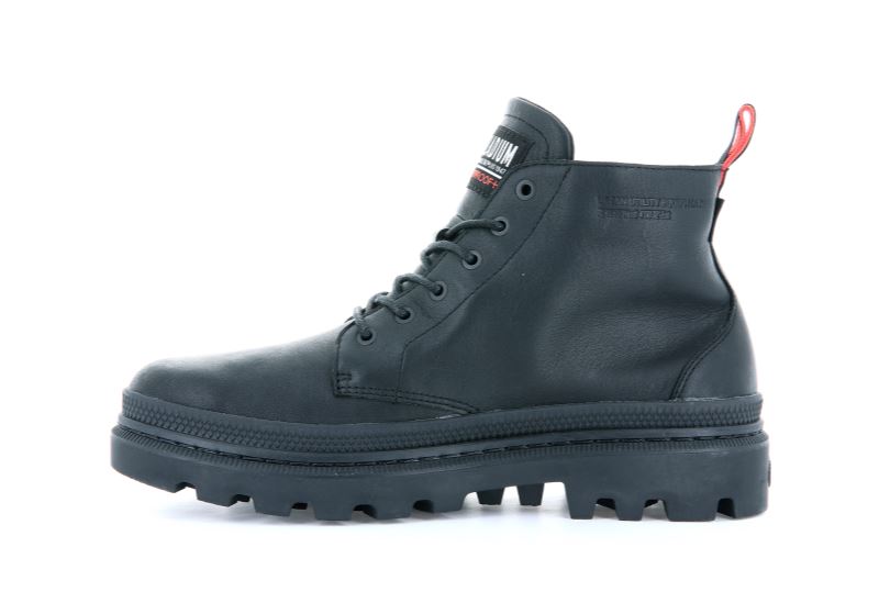 Palladium Pallatrooper Hi Wp+ Leather Boots Ženske Crne Crne | itOIP8Xc