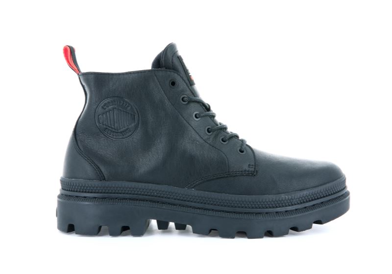 Palladium Pallatrooper Hi Wp+ Leather Boots Muške Crne Crne | wxoaGfQk