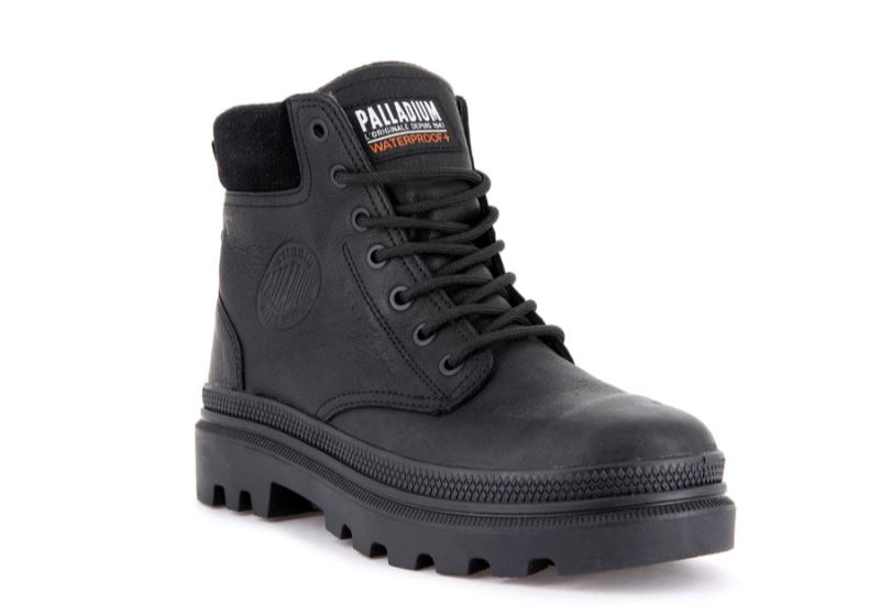 Palladium Pallatrooper Sc Wp+ Leather Boots Ženske Crne | 73hBTzzq