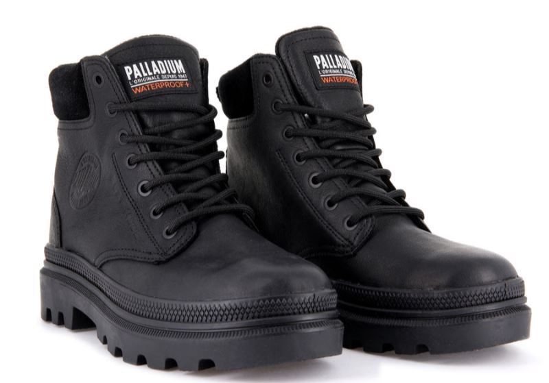 Palladium Pallatrooper Sc Wp+ Leather Boots Ženske Crne | 73hBTzzq