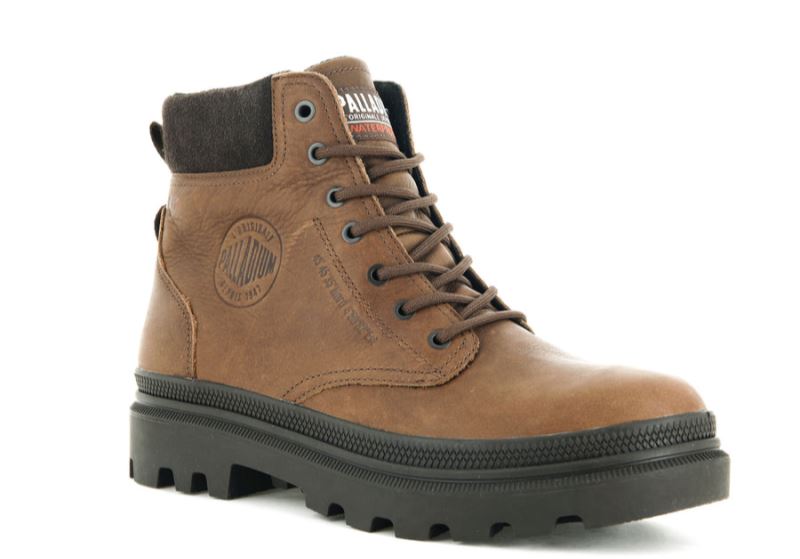 Palladium Pallatrooper Sc Wp+ Leather Boots Ženske Smeđe | ouMPUsfE