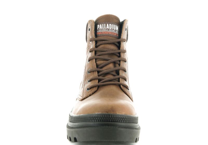 Palladium Pallatrooper Sc Wp+ Leather Boots Ženske Smeđe | ouMPUsfE