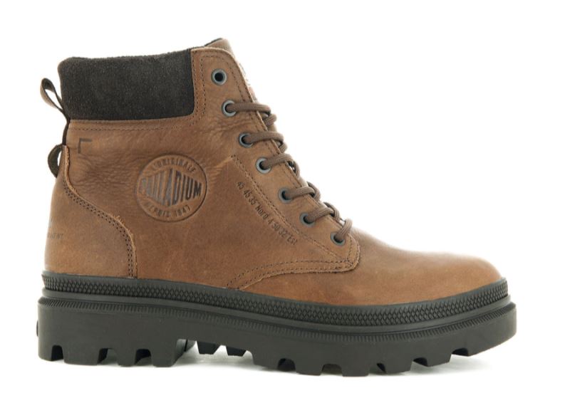 Palladium Pallatrooper Sc Wp+ Leather Boots Ženske Smeđe | ouMPUsfE