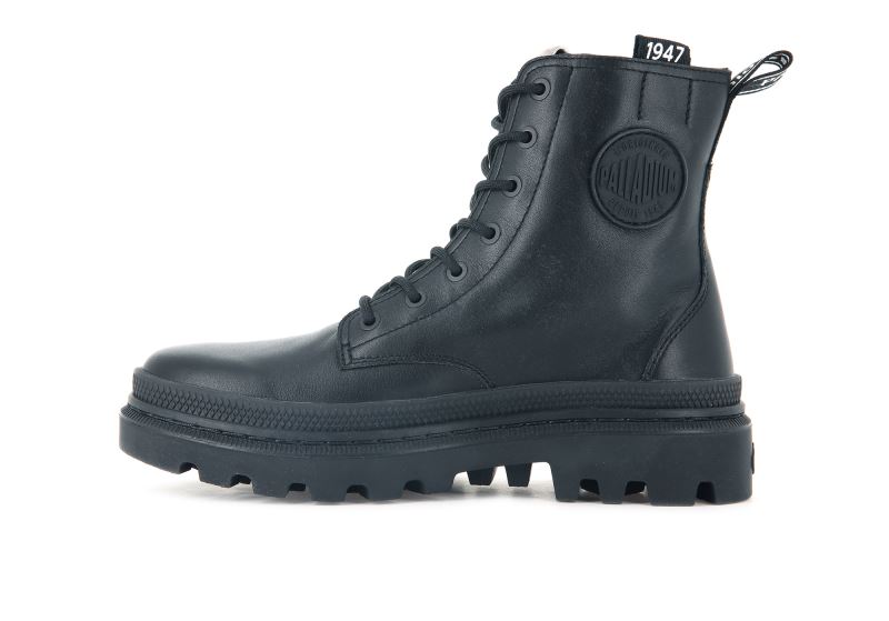 Palladium Pallatrooper Zip L Leather Boots Ženske Crne Crne | ytS6lX6Q