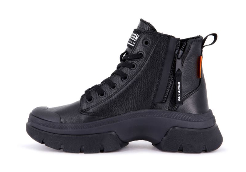 Palladium Pallawave Koža Leather Boots Ženske Crne | iJF3mBFG