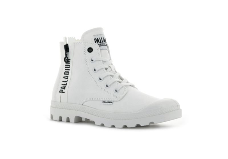 Palladium Pampa 2 Back Zip Canvas Čizme Ženske Bijele | iHgY5l1s