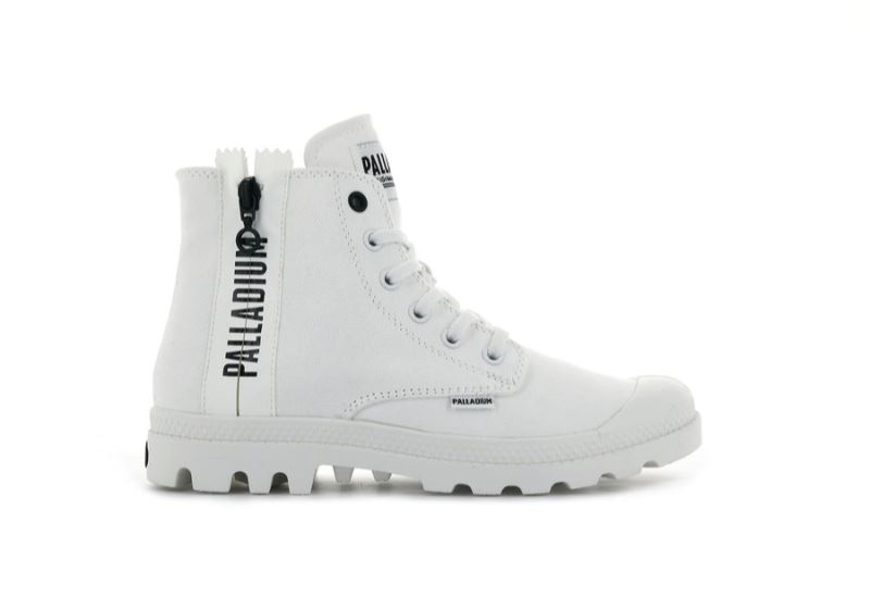 Palladium Pampa 2 Back Zip Canvas Čizme Ženske Bijele | iHgY5l1s