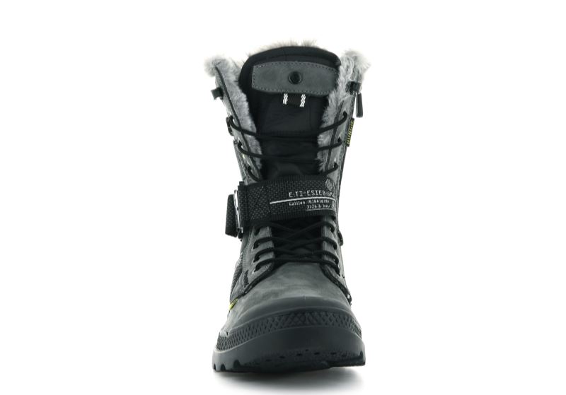 Palladium Pampa Europa Tactical Zimske Čizme Ženske Crne Tamno Sive | NExYJJyz