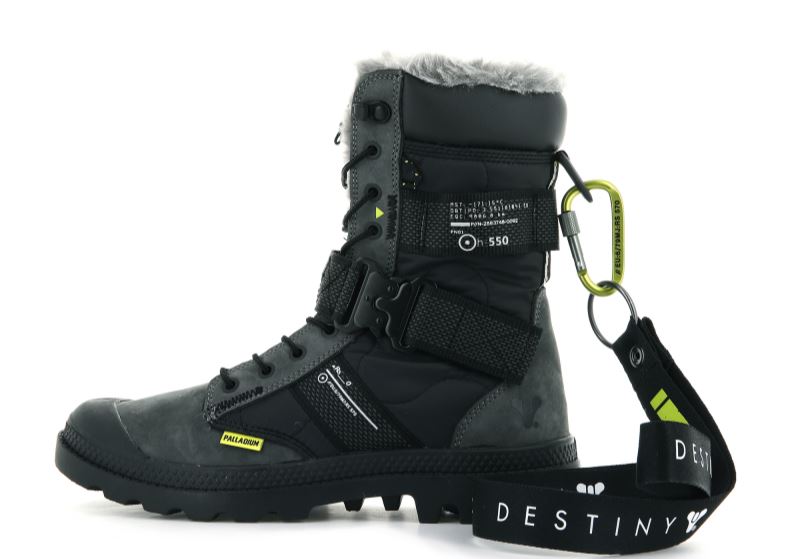 Palladium Pampa Europa Tactical Zimske Čizme Ženske Crne Tamno Sive | NExYJJyz