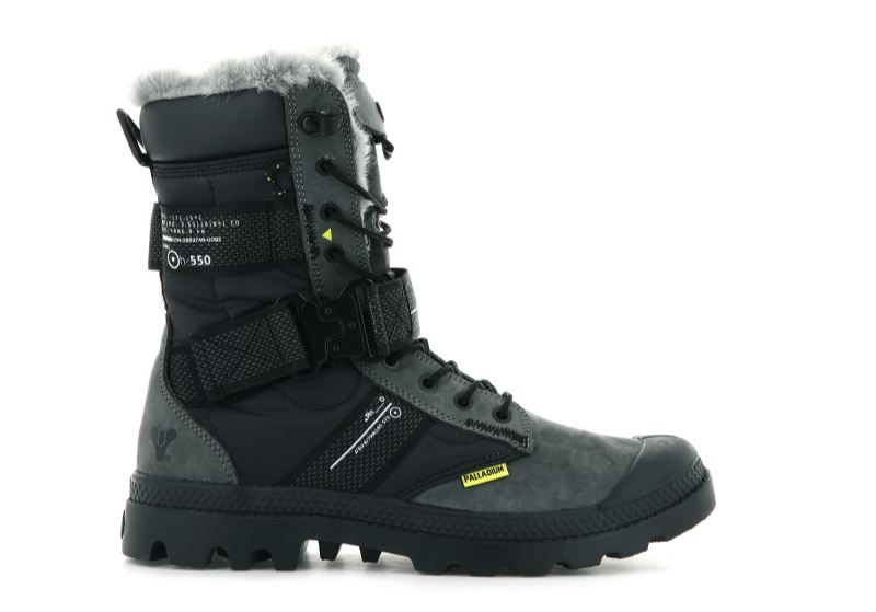 Palladium Pampa Europa Tactical Zimske Čizme Muške Crne Tamno Sive | jYHW1Icy