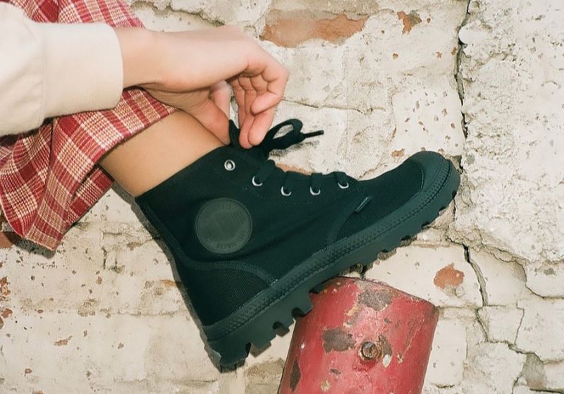 Palladium Pampa Hi Planinarske Cipele Ženske Crne Crne | 5EGsugqT