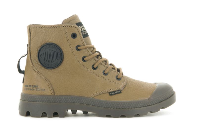 Palladium Pampa Hi Supply Koža Leather Boots Muške Smeđe | Strh7qNW