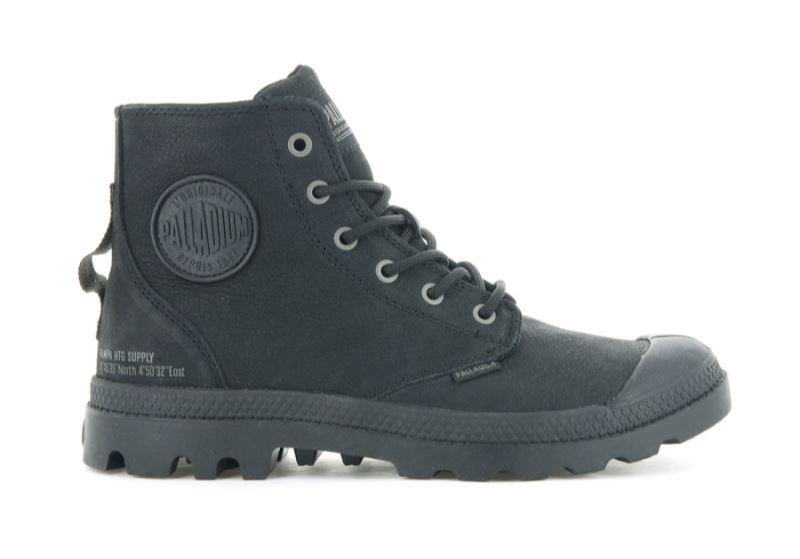 Palladium Pampa Hi Supply Koža Leather Boots Ženske Crne Crne | h21XW2Zi