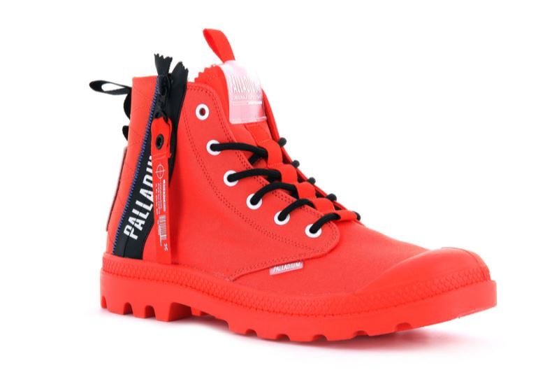 Palladium Pampa Hi Ticket To Earth Čizme Ženske Crvene | QzzCrbxP