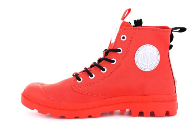 Palladium Pampa Hi Ticket To Earth Čizme Ženske Crvene | QzzCrbxP