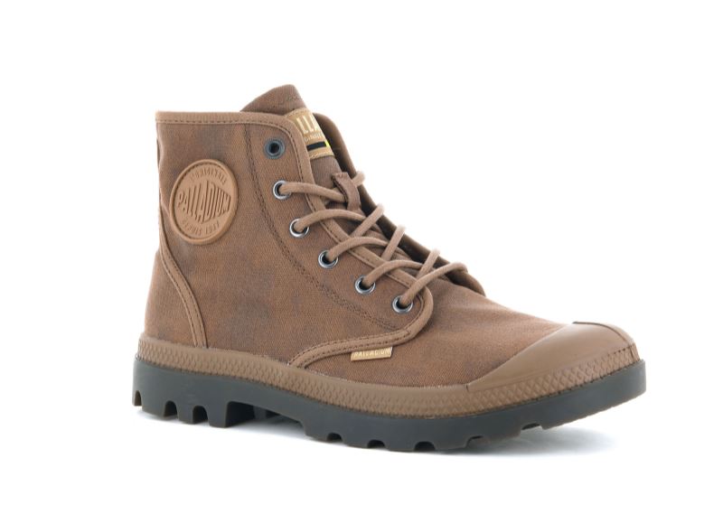 Palladium Pampa Hi Wax Čizme Muške Tamno Smeđe | PAFt6IRA