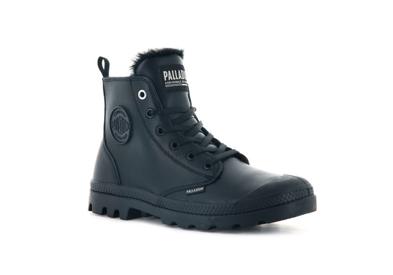 Palladium Pampa Hi Zip Koža S Čizme Ženske Crne Crne | a83XTSUe