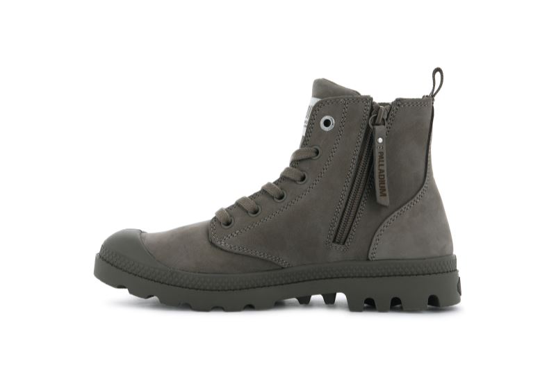 Palladium Pampa Hi Zip Nubuk Čizme Ženske Sive Smeđe | EbKwdpxR