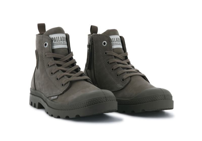 Palladium Pampa Hi Zip Nubuk Čizme Ženske Sive Smeđe | EbKwdpxR