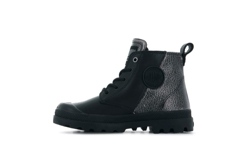 Palladium Pampa Hi Zip Rock Čizme Dječje Crne | S3qmqR5G