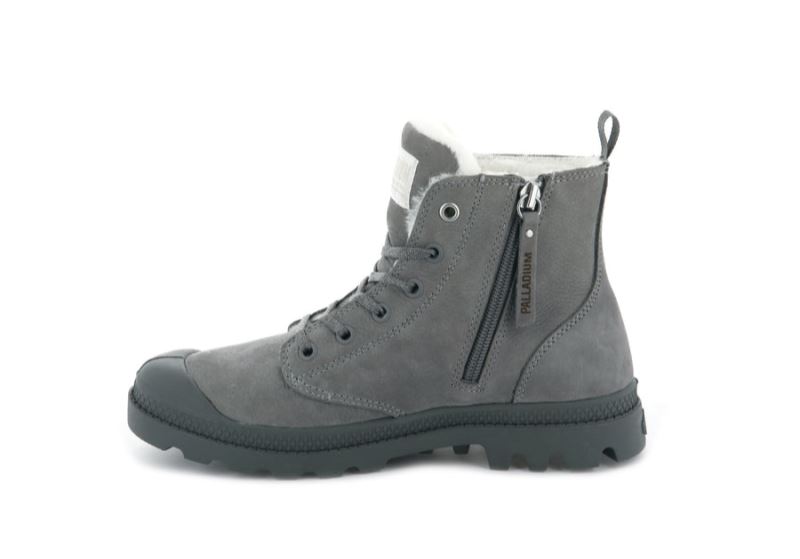 Palladium Pampa Hi Zip Wl Zimske Čizme Ženske Tamno Sive | 7OQLQXIq