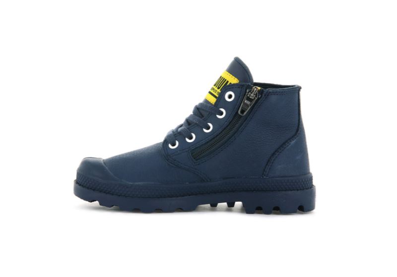 Palladium Pampa Mid Lth Zip Čizme Dječje Indigo | BUEB58Wx