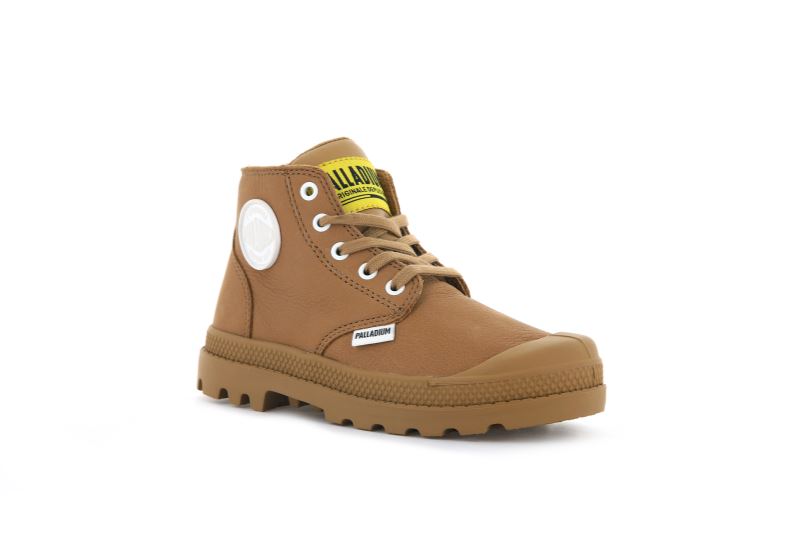 Palladium Pampa Mid Lth Zip Čizme Dječje Smeđe | DPqnjOaA