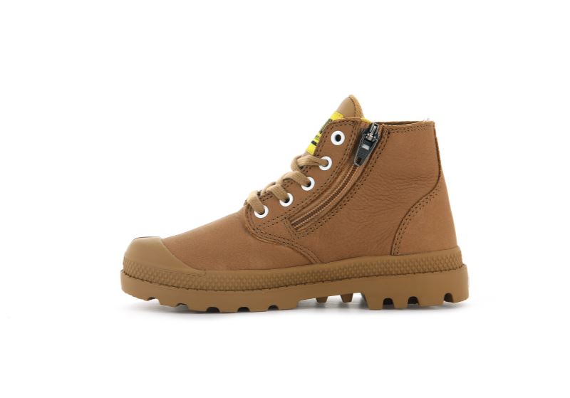 Palladium Pampa Mid Lth Zip Čizme Dječje Smeđe | DPqnjOaA