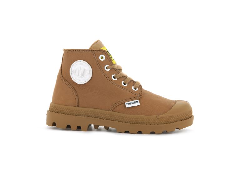 Palladium Pampa Mid Lth Zip Čizme Dječje Smeđe | DPqnjOaA