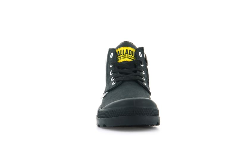 Palladium Pampa Mid Lth Zip Čizme Dječje Crne Crne | VTCMNJmw