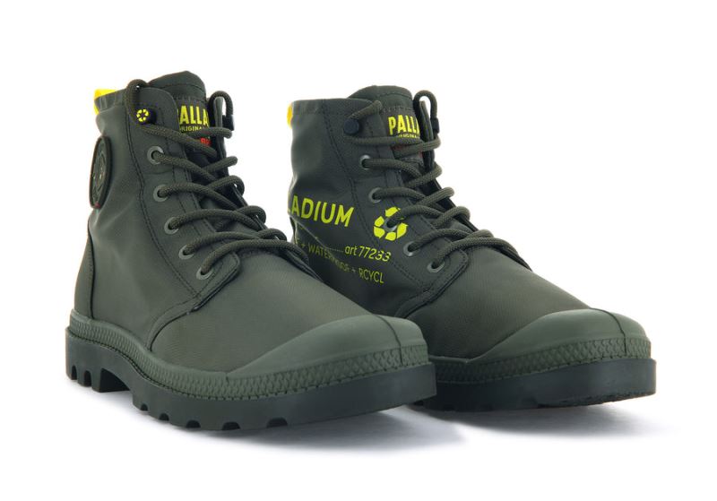 Palladium Pampa Recycle Waterproof+ 2 Vodootporne Čizme Muške Tamno Maslinasto Zelene | UgffnI4b