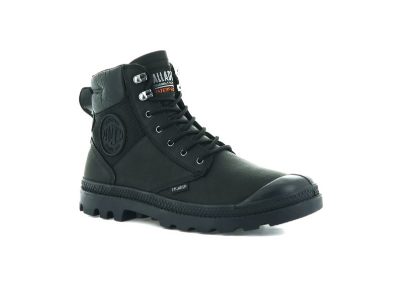 Palladium Pampa Shield Wp+ Lth Čizme Muške Crne Crne | m0BJ0Tzy