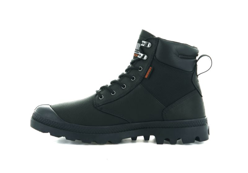 Palladium Pampa Shield Wp+ Lth Čizme Muške Crne Crne | m0BJ0Tzy