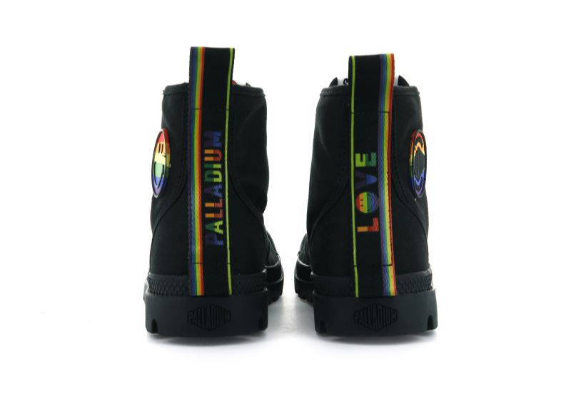 Palladium Pampa Smiley Pride Čizme Muške Crne Crne | 9G4o2HD2