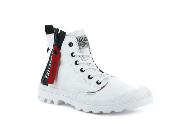 Palladium Pampa Unzipped Čizme Muške Bijele | 6FZzw0mM