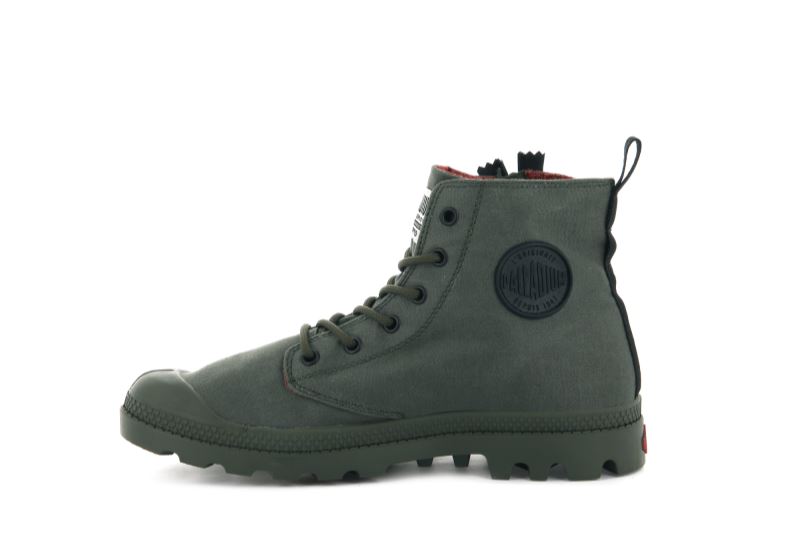 Palladium Pampa Unzipped Čizme Muške Tamno Maslinasto Zelene | XridquSc