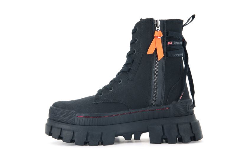 Palladium Revolt Boot Tx Čizme S Ortopedskom Petom Ženske Crne Crne | BY29xhcZ