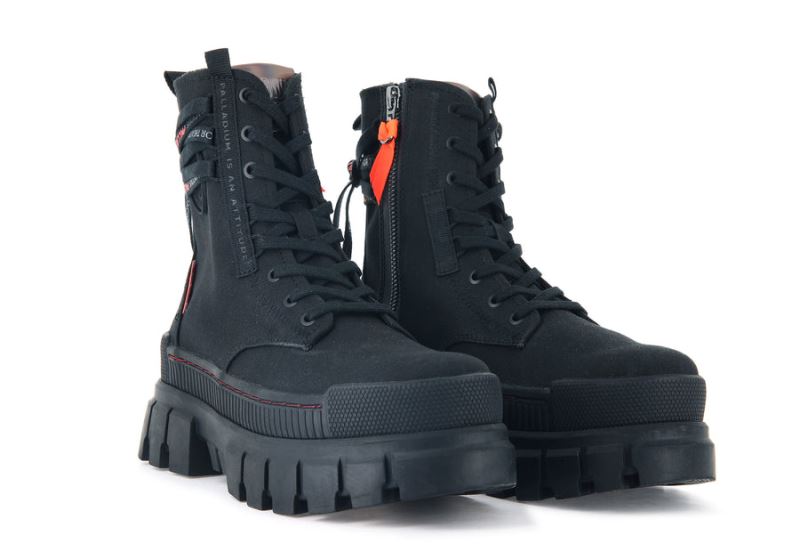 Palladium Revolt Boot Tx Čizme S Ortopedskom Petom Ženske Crne Crne | BY29xhcZ