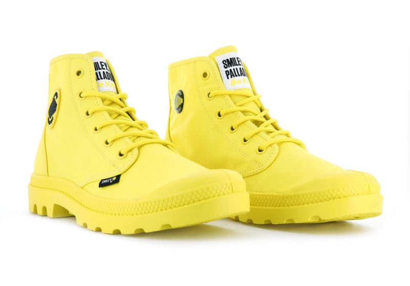 Palladium Smiley ® Pampa Hi Be Kind Planinarske Cipele Muške Žute | 6kNZWuag