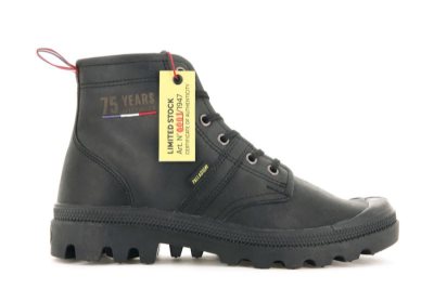 Palladium Pallabrousse 75th Koža Leather Boots Muške Crne Crne | 6jxq22Gr